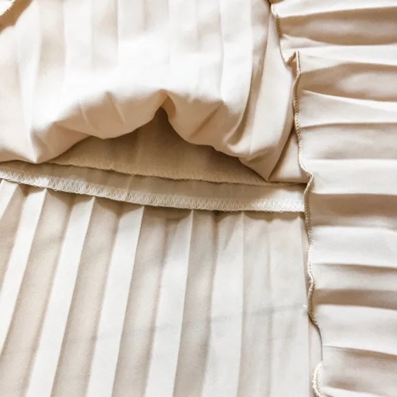 ITOO Nude Beige Pleated Skirt - Picture 4 of 7